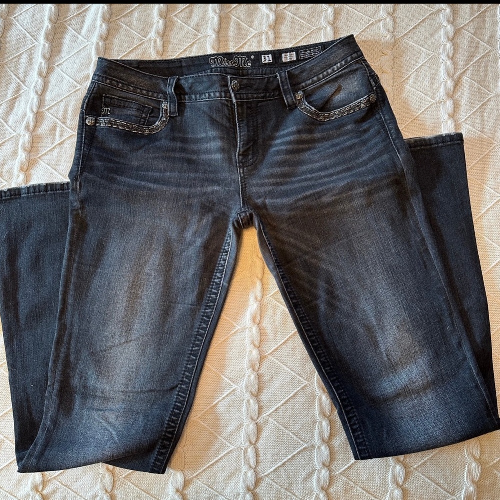 Miss Me Black Straight Leg Jeans with Classic Design